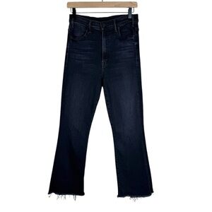 MOTHER The Hustler Ankle Fray Jeans Encounters At Night Black Denim Stretch 28